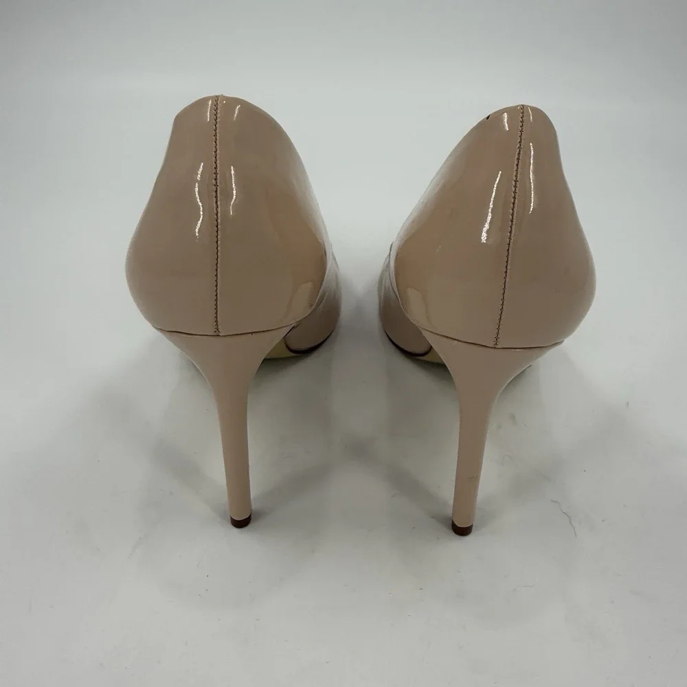 JustFab Lyssa Women's 9.5 Nude Patent Pointed Toe Stiletto Pumps Heels